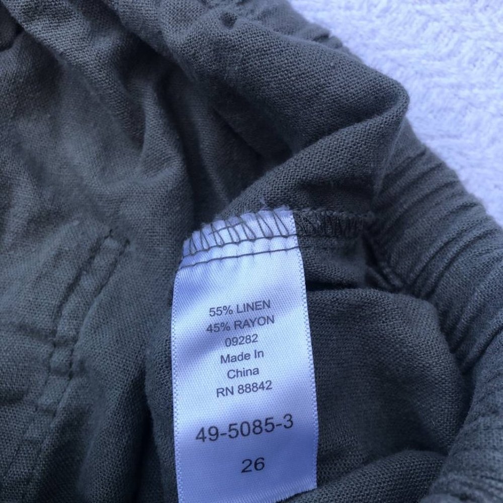 Ellos Women's Olive Linen Blend Shorts - Picture 7 of 12